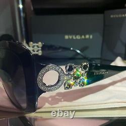 Bvlgari Sunglasses Swarovski Crystal Limited Edition 8103-B Black VERY RARE