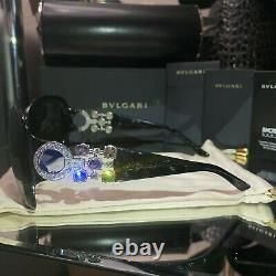 Bvlgari Sunglasses Swarovski Crystal Limited Edition 8103-B Black VERY RARE