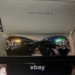 Bvlgari Sunglasses Swarovski Crystal Limited Edition 8103-B Black VERY RARE