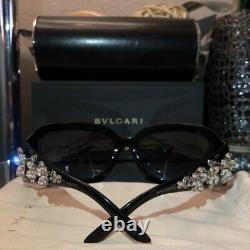 Bvlgari Sunglasses Swarovski Crystal Limited Edition 856-B Black VERY RARE