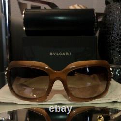 Bvlgari Sunglasses Swarovski Crystal Limited Edition 856-B Honey Brown VERY RARE