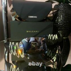 Bvlgari Sunglasses Swarovski Crystal Limited Edition Mirror 6017-B VERY RARE