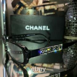 Chanel Eyeglasses 3086-B Limited Edition Swarovski Crystal Black VERY RARE