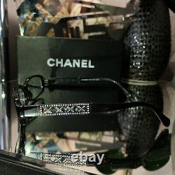 Chanel Eyeglasses 3086-B Limited Edition Swarovski Crystal Black VERY RARE