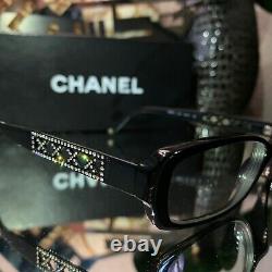 Chanel Eyeglasses 3086-B Limited Edition Swarovski Crystal Black VERY RARE