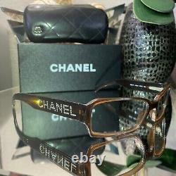 Chanel Eyeglasses Limited Edition Swarovski Crystal 5060-B Brown VERY RARE