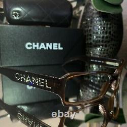 Chanel Eyeglasses Limited Edition Swarovski Crystal 5060-B Brown VERY RARE