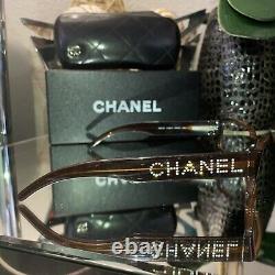 Chanel Eyeglasses Limited Edition Swarovski Crystal 5060-B Brown VERY RARE