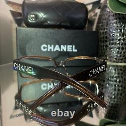 Chanel Eyeglasses Limited Edition Swarovski Crystal 5060-B Brown VERY RARE