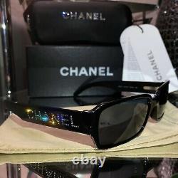 Chanel Sunglasses Limited Edition Swarovski Crystal 5060-B Black VERY RARE