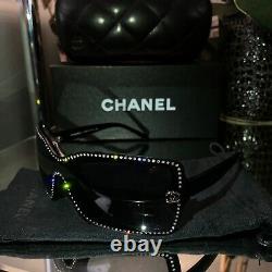 Chanel Sunglasses Limited Edition Swarovski Crystal 5065-B Black VERY RARE