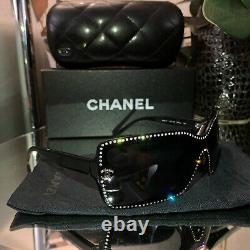 Chanel Sunglasses Limited Edition Swarovski Crystal 5065-B Black VERY RARE