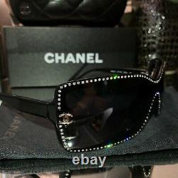 Chanel Sunglasses Limited Edition Swarovski Crystal 5065-B Black VERY RARE