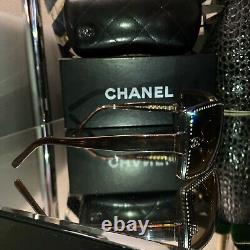 Chanel Sunglasses Limited Edition Swarovski Crystal 5065-B Brown VERY RARE