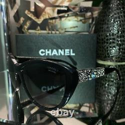 Chanel Sunglasses Limited Edition Swarovski Crystal 5298-B Black VERY RARE