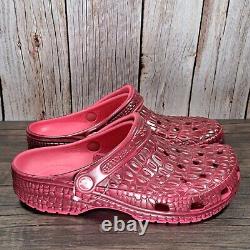 Crocs Very Rare Limited Release 10th Birthday Crocskin Red Pink Women's 9 Mens 7