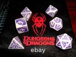 D&d Drow Dice Set Complete With Bag (very Rare Limited Edition Gen Con Promo!)