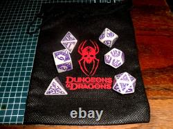 D&d Drow Dice Set Complete With Bag (very Rare Limited Edition Gen Con Promo!)