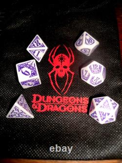 D&d Drow Dice Set Complete With Bag (very Rare Limited Edition Gen Con Promo!)