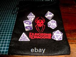 D&d Drow Dice Set Complete With Bag (very Rare Limited Edition Gen Con Promo!)