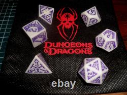 D&d Drow Dice Set Complete With Bag (very Rare Limited Edition Gen Con Promo!)