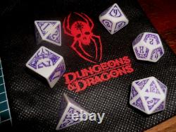 D&d Drow Dice Set Complete With Bag (very Rare Limited Edition Gen Con Promo!)