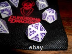 D&d Drow Dice Set Complete With Bag (very Rare Limited Edition Gen Con Promo!)