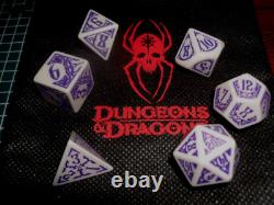 D&d Drow Dice Set Complete With Bag (very Rare Limited Edition Gen Con Promo!)