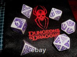 D&d Drow Dice Set Complete With Bag (very Rare Limited Edition Gen Con Promo!)
