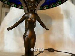 Disney Stained Glass Tiffany Style Tinker Bell Lamp Very RARE Limited Edition
