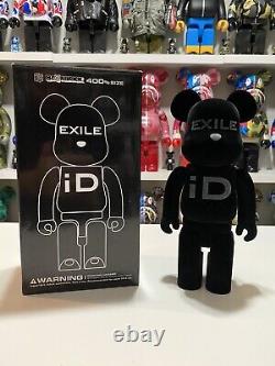 EXILE 400% Bearbrick Black Medicom Be@rbrick Very Rare Limited Flocky Flocked