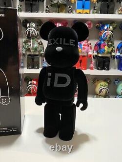 EXILE 400% Bearbrick Black Medicom Be@rbrick Very Rare Limited Flocky Flocked