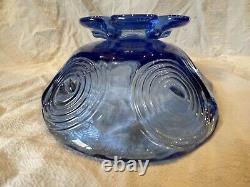 Fire & Light Cobalt Kickshaw Bowl Very Rare Limited Edition Art Glass