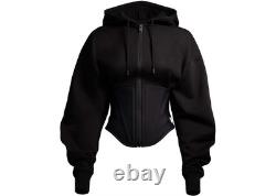 H&M x MUGLER XXL Corset Waist Zip-Through Hoodie Very Rare LIMITED EDITION