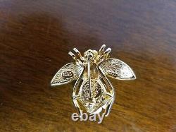 Joan Rivers Signed White/Gold Gardenia Bee Pin Very Rare Limited Edition