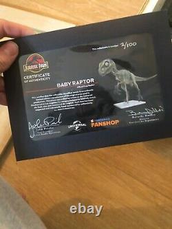 Jurassic Park Baby Velociraptor Prop Replica Limited Edition (2/100) Very Rare