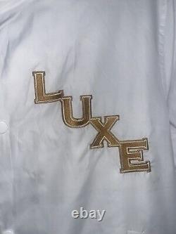 LUC BELAIRE Varsity Jacket White/ Gold Size XL Very Rare Limited Edition