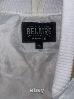 LUC BELAIRE Varsity Jacket White/ Gold Size XL Very Rare Limited Edition