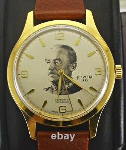 Limited Edition Vintage Helvatia Swiss Officer Henri Guisan 2nd WW Very Rare NOS