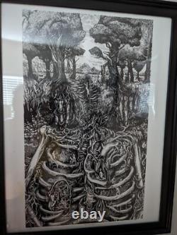 Limited very rare black and white print artist signed