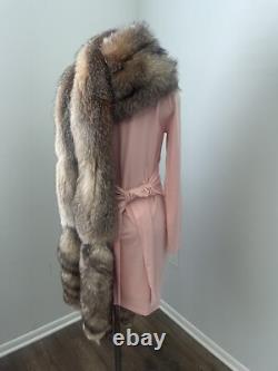 OSCAR DE LA RENTA Crystal Fox Fur RUNWAY Stole Wrap Scarf Very RARE! Limited