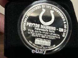 PEYTON MANNING SILVER MEDALLION Highland Mint Limited Edition New Very Rare