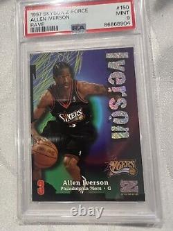PSA 9 Allen Iverson 1997 Skybox Z-Force Rave #/399! POP 3! VERY RARE! The Answer