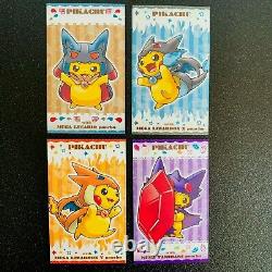 Pikachu Mega Poncho 4 Set Pokemon Center Campaign Limited Japanese Rare NM F/S