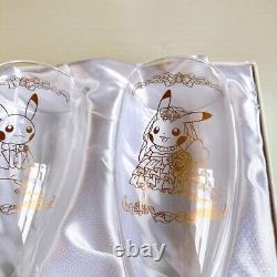 Pokemon Pikachu Wedding Pair Glass Limited Very Rare Pokemon Center From Japan