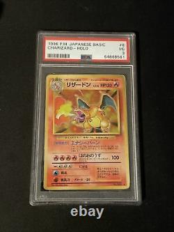 Psa 3 Very Good Charizard Base Set #6 1997 Pokemon Holo Japanese Original