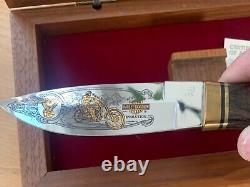 Rare Buck Custom Very Limited Harley Davidson Knife Never Used In Box Lt1