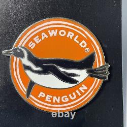 Rare Seaworld Penguin with Orange background Enamel Limited Last Ones Very Rare
