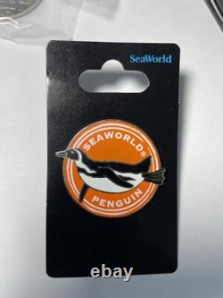 Rare Seaworld Penguin with Orange background Enamel Limited Last Ones Very Rare