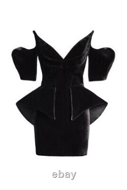 SIZE XXL Mugler H&M Velvet Peplum Dress VERY RARE Limited edition